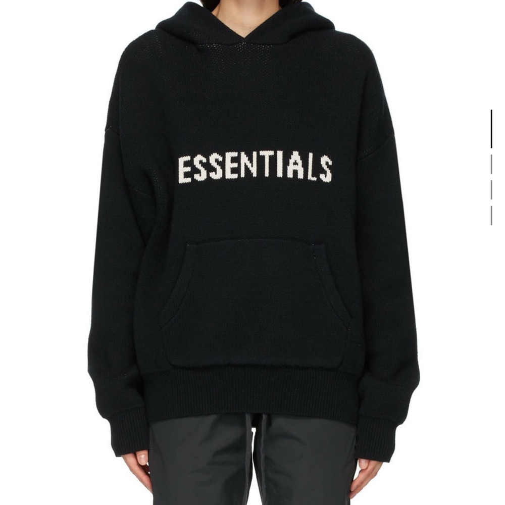 Essentials Black Hoodie Sweater